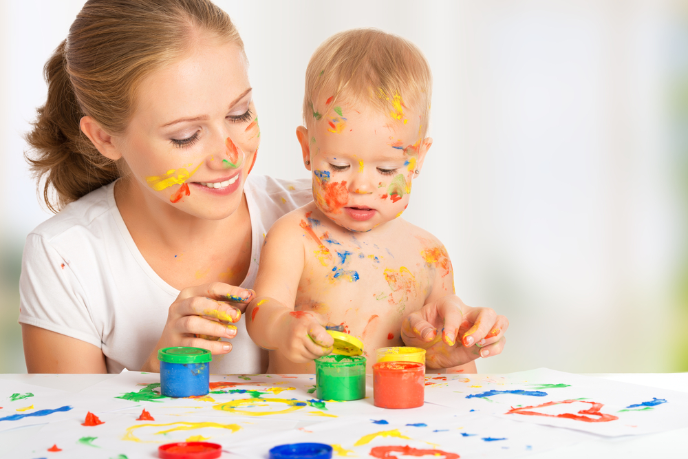 mother-and-her-baby-boy-painting