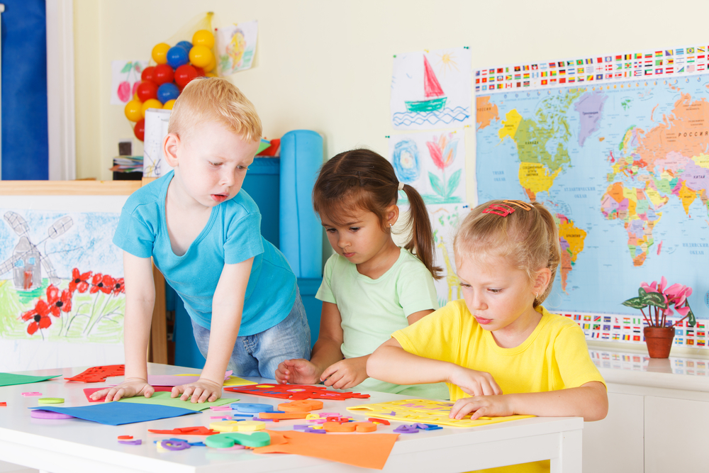 preschool children in classroom