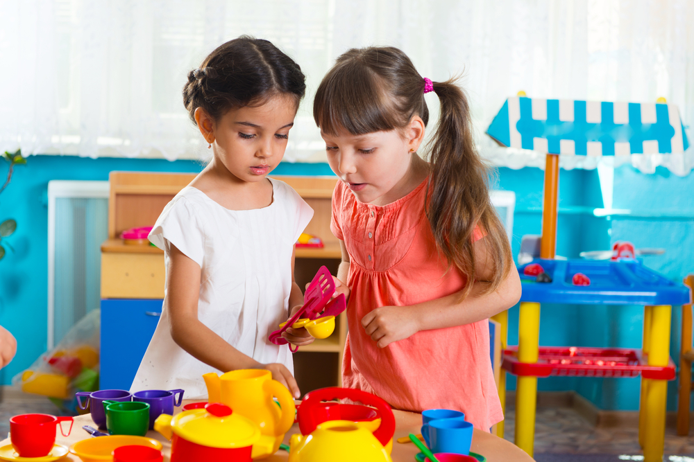 kindergarten kids playing