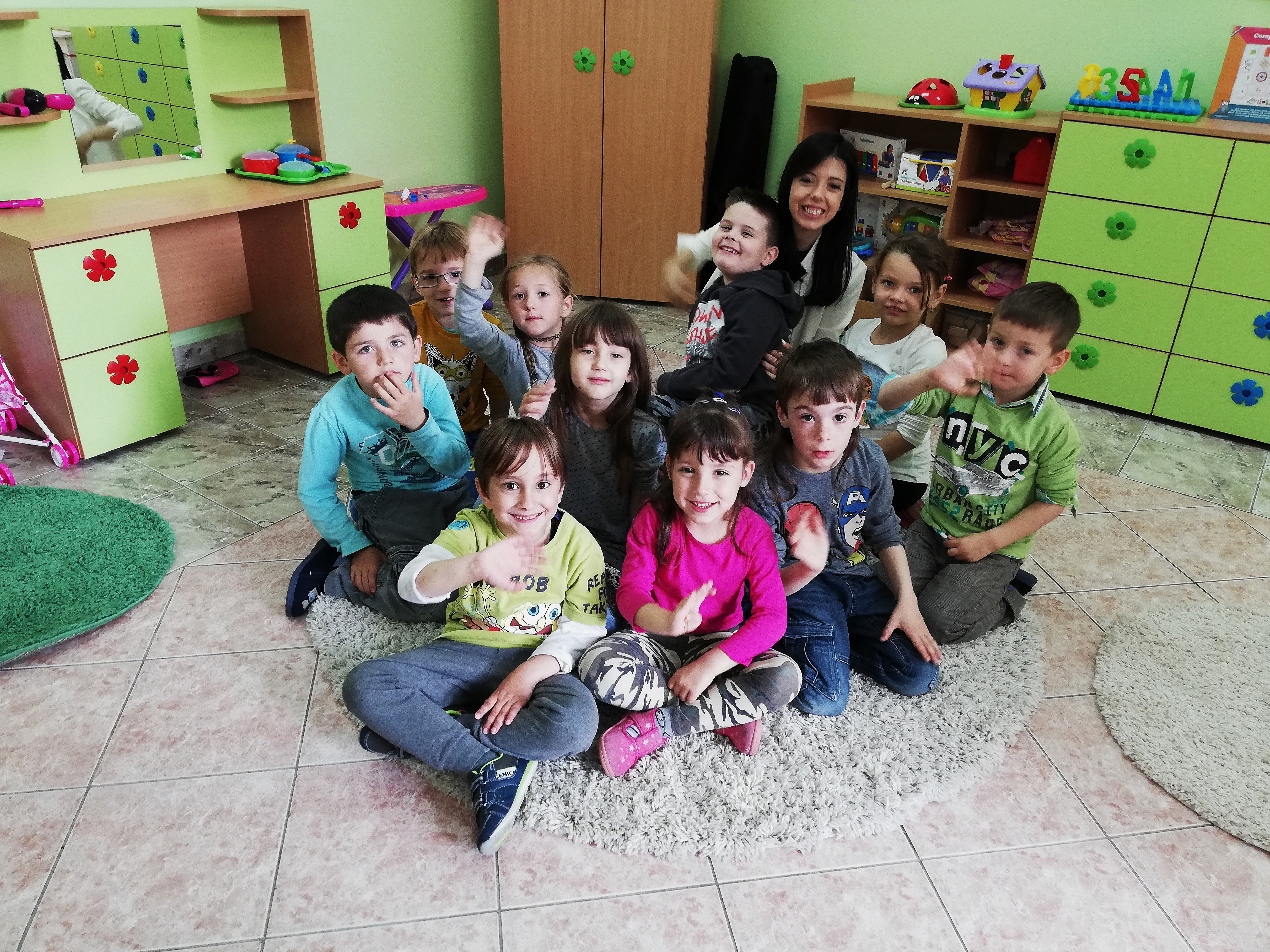 Lazar and his preschool friends from the village Bobovo.